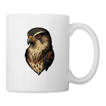 Falcon portrait in golden brown - Mug - white - Right