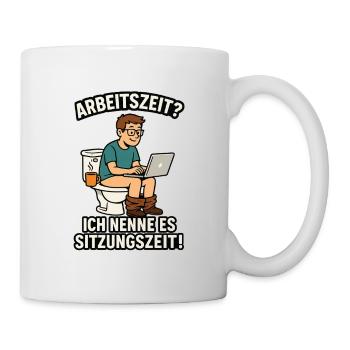 Sitzungszeit am Laptop - Tasse - Weiß - Rechts