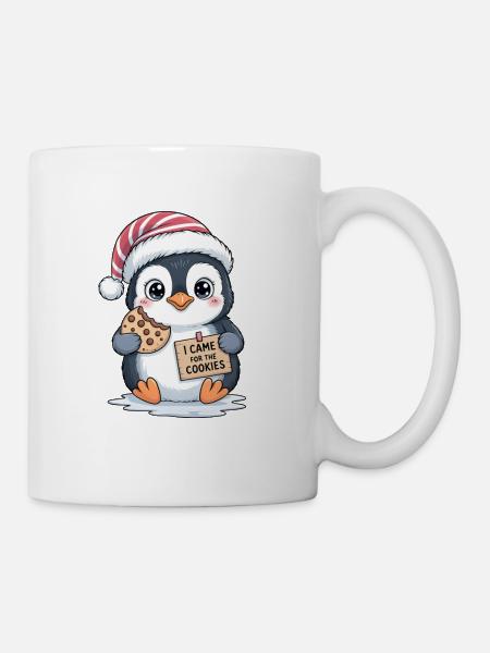 I came for the cookies Pinguin - Tasse - Weiß