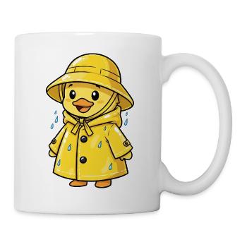 Cute Cartoon Duck Rain Weather Water - Mug - white - Right