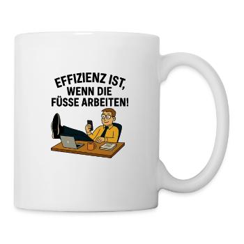 Entspannter Remote Arbeiter im Homeoffice - Tasse - Weiß - Rechts