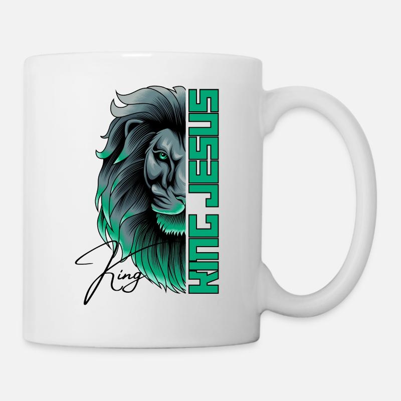 Roi Jésus - Lion de Juda - chrétien - Mug blanc - blanc
