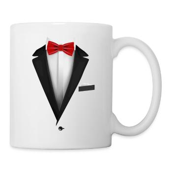 Tuxedo Bow Tie Wedding Occasion - Mug - white - Right