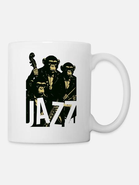 Jazz-Schimpansenquartett - Tasse - Weiß