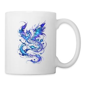 Blauer Sternenfeuerdrache - Tasse - Weiß - Rechts