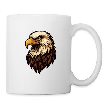 Illustration de la puissante tête d’aigle - Mug blanc - blanc - Droite