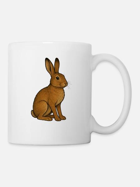 Feldhase - Tasse - Weiß