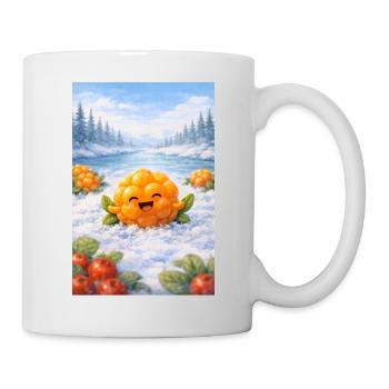 Nordbeere Moltebeere - Geschenk des Weiten Nordes - Tasse - Weiß - Rechts