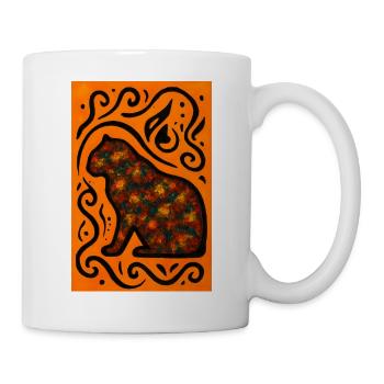 Mystic Cat Mandala Orange - Mug - white - Right