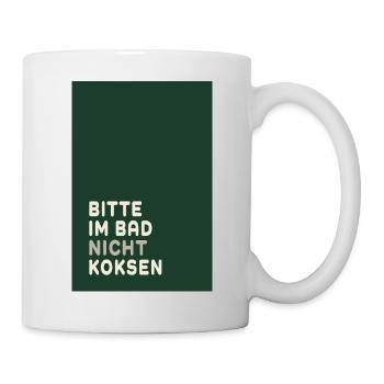 Minimal Statement – Dark Green & Cream Design - Tasse - Weiß - Rechts
