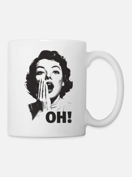 Schreiendes Gesicht Oh - Tasse - Weiß