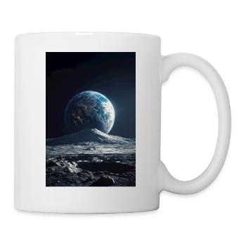 Lever de la Terre sur la Lune Gelée - Mug blanc - blanc - Droite