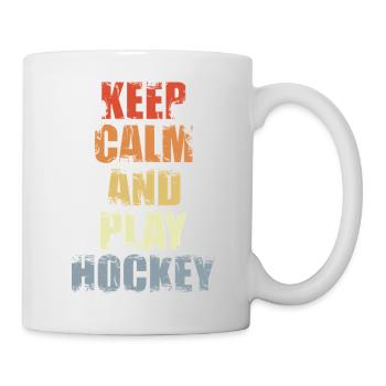 Bleib ruhig und spiel Eishockey - Tasse - Weiß - Rechts