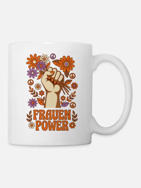 Frauen Power Retro - Tasse - Weiß