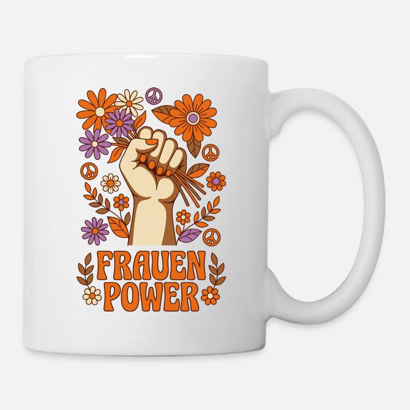 Frauen Power Retro - Tasse - Weiß