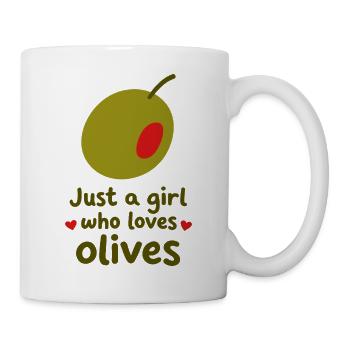 Just a girl who loves olives - Tasse - Weiß - Rechts