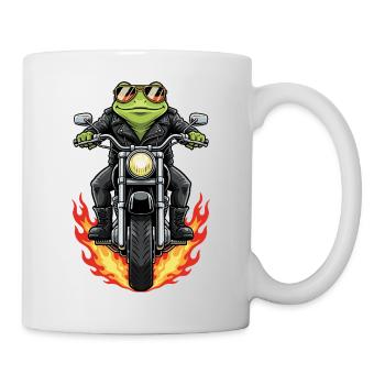 Cool Biker Frog Motorradflammen - Tasse - Weiß - Rechts