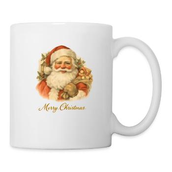 Le Père Noël avec un ours en peluche - Mug blanc - blanc - Droite