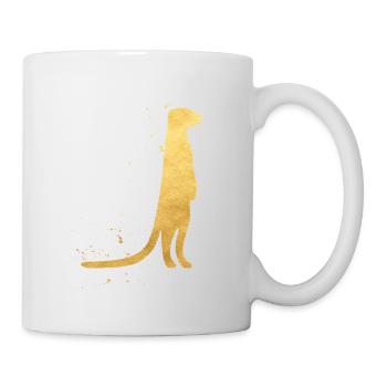 Goldene Erdmännchen Silhouette - Tasse - Weiß - Rechts