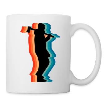 Retro Logging Worker Lumberjack Axe Silhouette Gif - Mug - white - Right