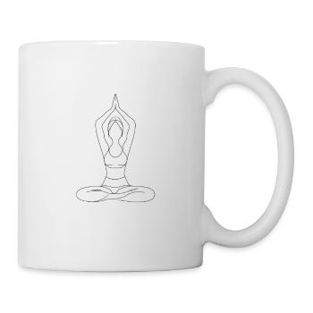 Silhouette zen de la posture de yoga - Mug blanc - blanc - Droite