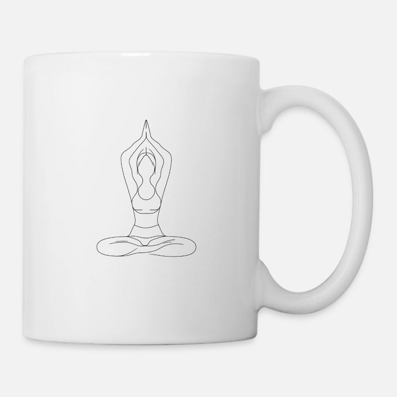Zen-Silhouette der Yoga-Pose - Tasse - Weiß