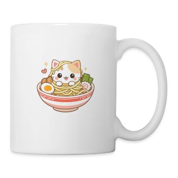 Kawaii Katze Ramen Nudeln Anime Katze - Tasse - Weiß - Rechts