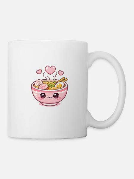 Bol de Ramen Kawaii - Mug blanc - blanc