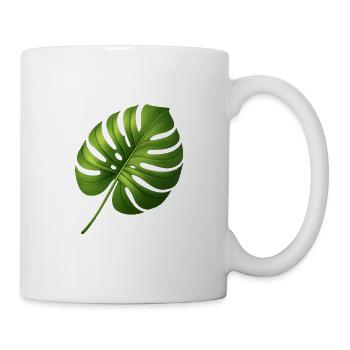 Feuille de Monstera Scintillant Vert Tropical - Mug blanc - blanc - Droite