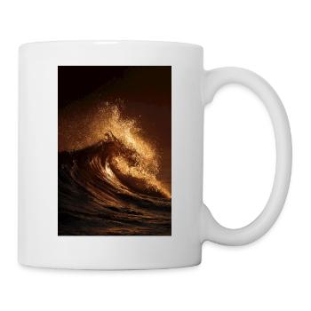 Goldene Welle bei Sonnenuntergang - Tasse - Weiß - Rechts