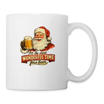 Le Père Noël est le moment le plus merveilleux pour une bière - Mug blanc - blanc - Droite