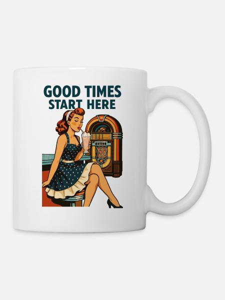 Rockabilly 50er Diner Milchshake Jukebox Retro - Tasse - Weiß