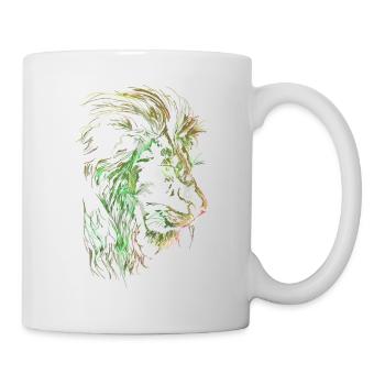 Lion Colorful Lion Head Neon Colorful Predator Art - Mug - white - Right