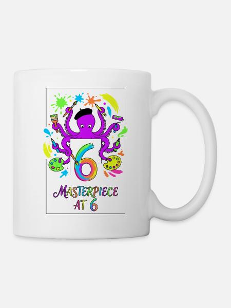 Masterpiece At 6 Oktopus Künstler - Tasse - Weiß