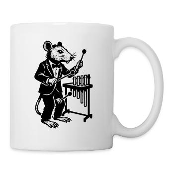 Ratte im Smoking Labormusik - Tasse - Weiß - Rechts
