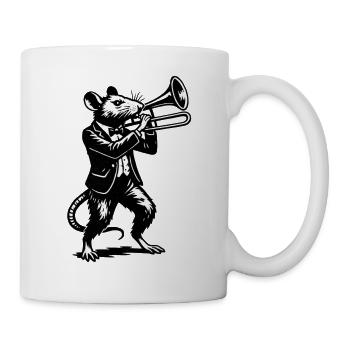 JazzRatte Posaune - Tasse - Weiß - Rechts