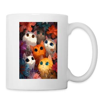 Jardin kaléidoscopique des chats - Mug blanc - blanc - Droite