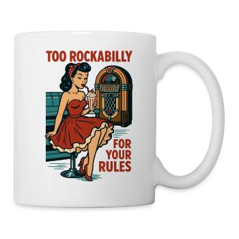 Rockabilly Rebellin 50er Diner Jukebox Retro  - Tasse - Weiß - Rechts
