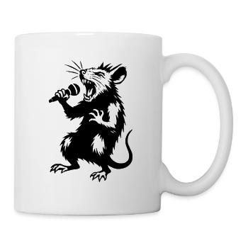 Wolfsänger am Mikro - Tasse - Weiß - Rechts