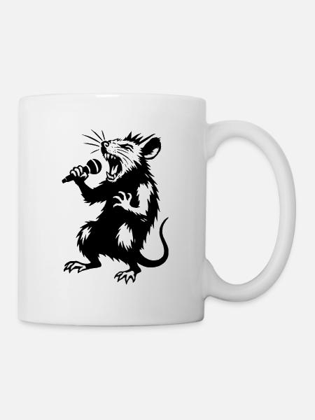 Wolfsänger am Mikro - Tasse - Weiß