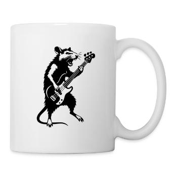 Ratte mit Bassgitarre im Rampenlicht - Tasse - Weiß - Rechts