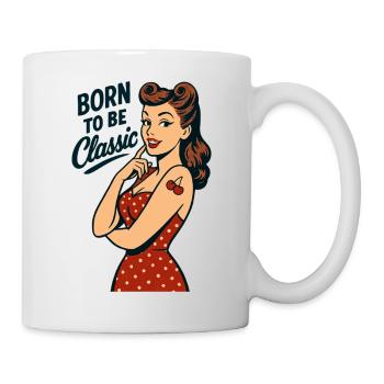 Cadeau rétro classique né de la Pin-Up Rockabilly - Mug blanc - blanc - Droite