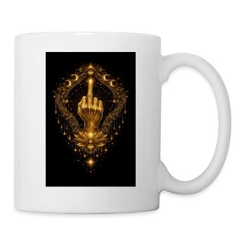Golden Middle Finger - Golden Defiance - Tasse - Weiß - Rechts