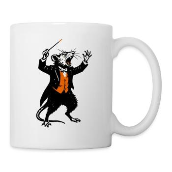 Ratte als Dirigent im Smoking - Tasse - Weiß - Rechts