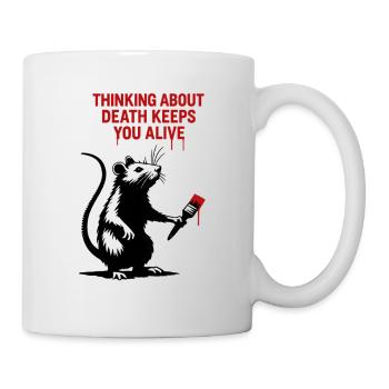 Rat au pinceau rouge – La mort vous garde en vie - Mug blanc - blanc - Droite