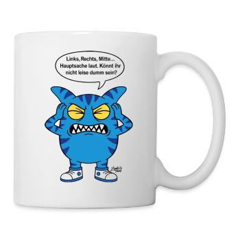 Könnt ihr nicht leise dumm sein? Zooki Spruch - Tasse - Weiß - Rechts