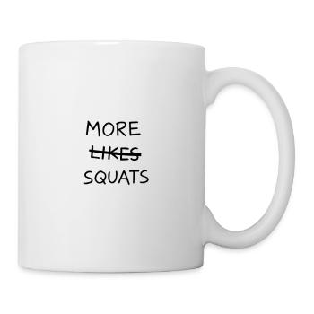 MEHR LIKES KNIEBEUGEN - Tasse - Weiß - Rechts