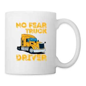 Art rétro de semi-remorque No Fear Truck Driver - Mug blanc - blanc - Droite