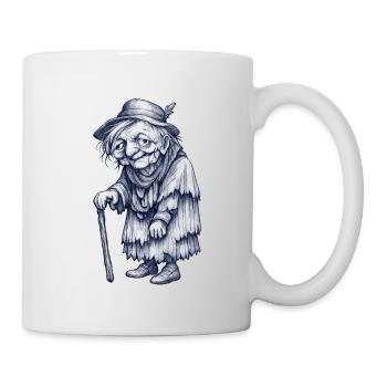Vintage Old Man with Cane | Granny Witch - Mug - white - Right