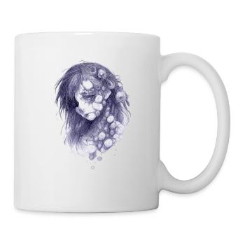 Tentacle portrait in blue | Zombie Girl - Mug - white - Right